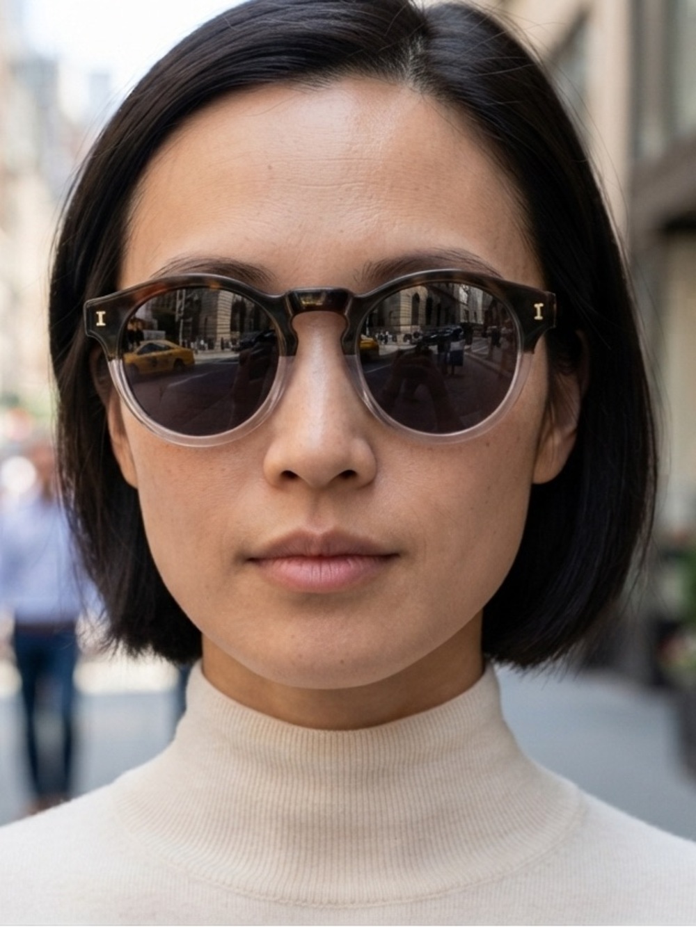 Illesteva Leonard Two-Tone Tortoise/Clear Sunglasses + Cases